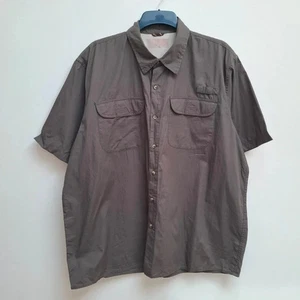Mens Fishing Shirt XL Wrangler Grey Short Sleeve Collar Button Up Outdoor - Picture 1 of 6