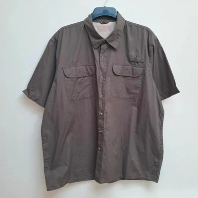 Mens Fishing Shirt XL Wrangler Grey Short Sleeve Collar Button Up Outdoor - Image 1 of 4