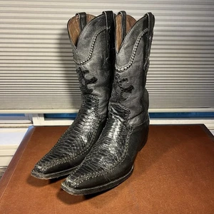 EL General 1901 Herren Gr. 9 (Mex 27) Exotisch Schlangenleder Schwarz Cowboystiefel - Bild 1 von 16