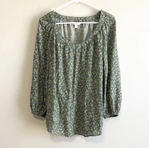 LC Lauren Conrad Damen Bluse 3/4 Arm Blumenmuster Grün Größe XL - Bild 1 von 5