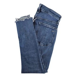 Rag and Bone Cate Mid-Rise Skinny Cropped Blue Denim Jeans Raw Hem | Damen 24 - Bild 1 von 19