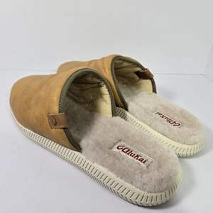 Olukai Herren 13 Leder Gefütterte Hausschuhe Mua 'Ili Pantoletten Sandale Schuhe Lammfell - Bild 1 von 7