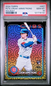 Pete Crow Armstrong 2024 Topps Baseball Holiday PSA 10 #407 SSP - Bild 1 von 2