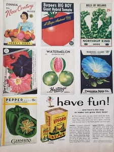 Anuncio impreso de alimentos vegetales Vigoro 1956 arte de pared efímero decoración semillas de reliquia - Imagen 1 de 1