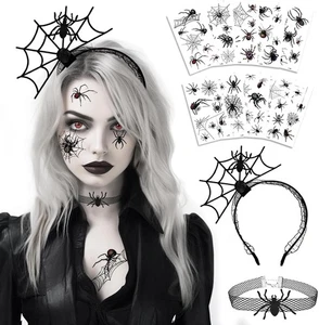 Luckeey Halloween Haarreif Spinne, Halsketten Spinnen Haarschmuck Frauen mit 10 - Bild 1 von 9