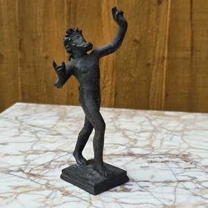 Antique Grand Tour Bronze the Dancing Faun of Pompei 19th Superb Patina - Picture 1 of 9