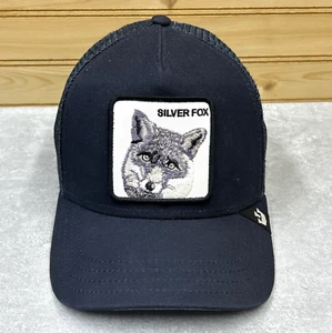 Silver Fox Trucker Hat Ball Cap SNAPBACK Blue Mesh Back Patch Logo - Picture 1 of 10