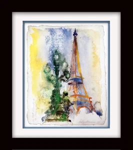 LEROY NEIMAN 'Eiffel Tower' • Custom Framed Art Print - Picture 1 of 2