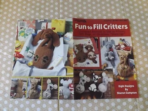 Modello Uncinetto Critters Giocattolo Animali Topo, Elefante + Calze Imbottite Cuscini - Foto 1 di 5