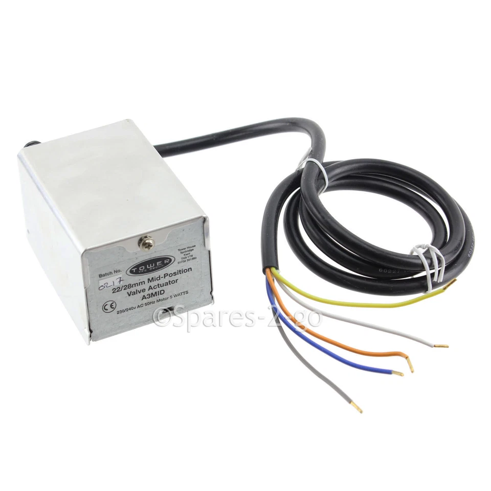 TOWER 3 Port Mid Zone Valve Actuator Central Heating 22mm 28mm Motorised Head