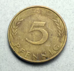 Germany 5Pf. 5 Phennig 1950-G KM# 107 Europe Coin  - Picture 1 of 2