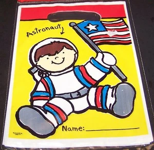 Astronaut Birthday Party Goody Bags 8 Count Loot Favor Treat Party Sacks Yellow - Picture 1 of 3