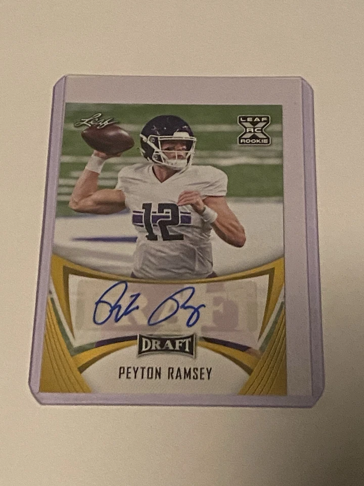 2021 Peyton Ramsey. Leaf Draft - Autographs #BA-PR1 . (AU, RC) - Image 1 of 1