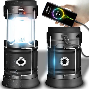 LED Camping Lampe 6x Aufladbar Solarleuchte Campinglaterne Akku Powerbank - Bild 1 von 10