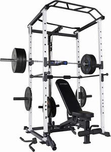 Power Cage IFAST Squat Rack Stand Gym Equipment Bench Bar 260lb Weight plates - Picture 1 of 16