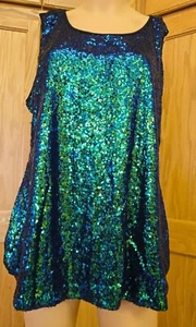 Mofavor Iridescent Green-Blue-Purple Sheen Sleeveless Evening Top~Size XXL~NWT - Picture 1 of 4