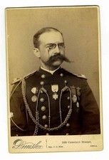 Col John Stratton in Uniform with Medals Dunshee Cabinet Card Civil War Music 