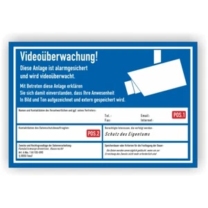 Cartel de vídeo RGPD conf. Protección de datos individual texto deseado videovigilado Vi129 - Imagen 1 de 1