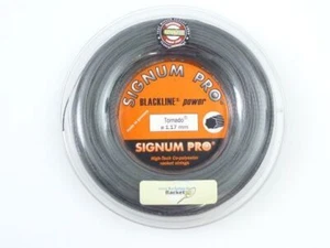 *NUOVO* rullo corde Signum Pro Tornado 200 m tennis 1,17 mm 18 mulinello stringa nero nuovo - Foto 1 di 1