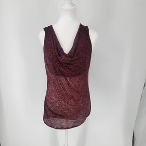Haut sans manches femme col vachette rouge marbré Max Mara taille L - Photo 1/8