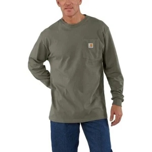 Men's Carhartt K126 Long Sleeve Workwear Crewneck T-Shirt - Picture 1 of 8