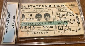 Original Sept 3 1964 Beatles Indiana State Fair Ticket Stub Rare Green Pepsi - Picture 1 of 4
