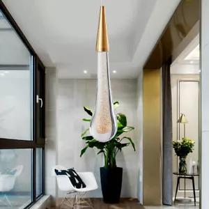 Modern Crystal Rain Drop Chandelier LED Ceiling Light Pendant Lamp Fixture New - Picture 1 of 24