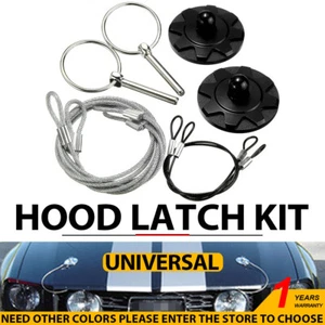 Kit de apariencia de pestillo de bloqueo de pasador de bloqueo de pasador universal de carreras de autos negro CNC - Imagen 1 de 9