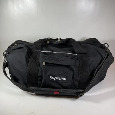 RARE!! Vintage 1990’s SUPREME NY Duffle Bag Black w/ Leather Handle Made in USA - Image 1 of 4