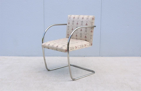 Vintage Mid-Century Modern Ludwig Mies van Der Rohe Beige Brno Tubular Chair Cover