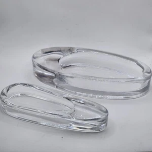 Vintage MCM Dansk Lead Crystal Ashtray Set of 2 - Picture 1 of 7