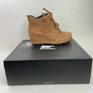 Sorel Evie Sport Lace Waterproof Bootie Tan Women's Size 5 Worn Once Tan Suede - Picture 1 of 16