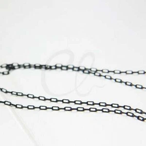 Cadena de eslabones de cable rectangular latón negro mate de 3 pies-1x2,5 mm (CW-427C07) - Imagen 1 de 2