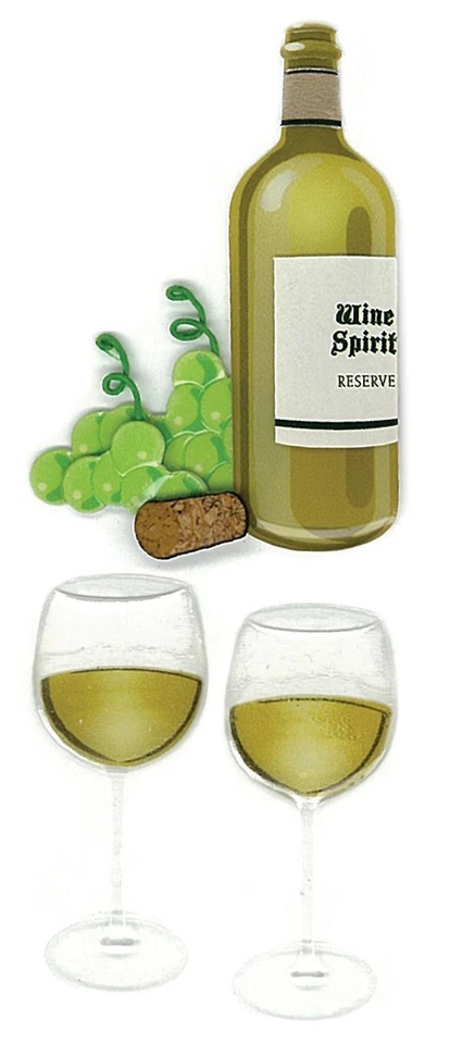 PEGATINA DIMENSIONAL JOLEE'S BY YOU - COPA DE VINO Y BOTELLA Foto 1 de 1