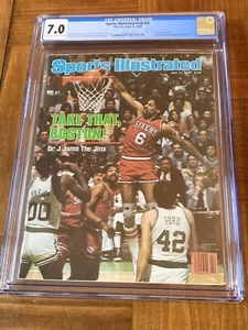 Julius Erving Sports Illustrated CGC 7.0 OW/White Newsstand (Dr. J 1982)- 76ers - Picture 1 of 3
