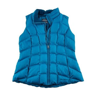 Eddie Bauer Womens Blue Puffer Vest Medium Turquoise Teal - Picture 1 of 5
