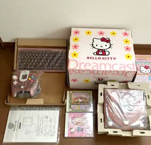 SEGA Dreamcast HELLO KITTY Skeleton Pink HKT-3000 Console with outer box USED - Picture 1 of 24