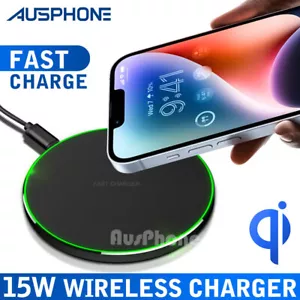 FAST CHARGING Qi Wireless Charger Pad Mat Receiver Station Desktop Office Home - Picture 1 of 13