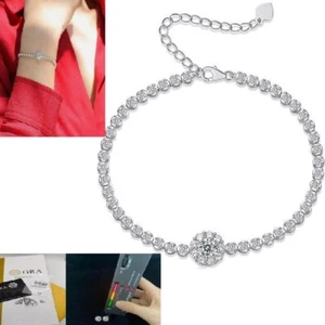 8inch D VVS1 Moissanite Tennis Bracelet for Women S925 Sterling Silver Tested - Picture 1 of 10