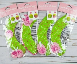 PACK OF 4 Creative Converting OCEAN PREPPY GIRL CUPCAKE WRAP & TOPPER 48CT TOTAL - Picture 1 of 5
