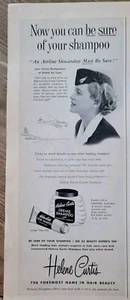 1952 United Airlines stewardess Helene Curtis creme shampoo vintage ad - Picture 1 of 1