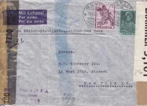 Switzerland to New York, 1943, Airmail, See Remark (C1226) - Imagen 1 de 1