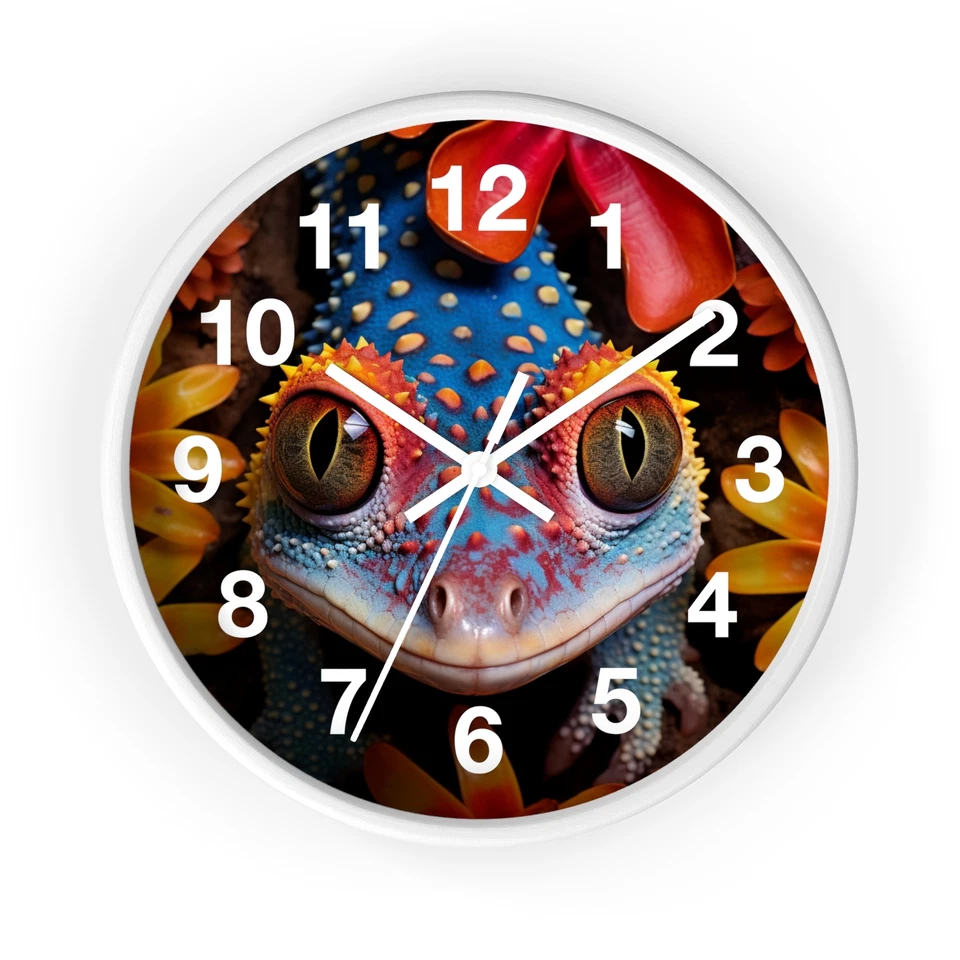 Gecko Clock | Gecko Garden Wall Clock | Gecko Mom Gift | Gecko Home Decor  - Image 1 of 1
