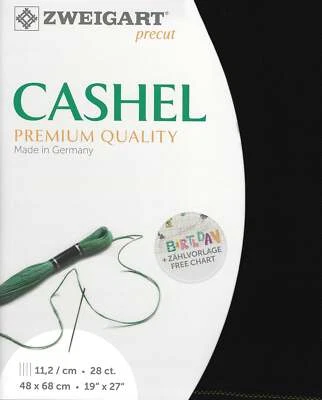 Precut Zweigart Cashel 28 count Black 3281/720 - Image 1 of 2