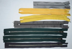 Spiralen REIßVERSCHLUSS nicht teilbar Paket Grau Gelb Grün 7 Stück  - Bild 1 von 4