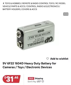 Long Lasting GP Supercell 9V Battery + GIFT – Heavy Duty | Bulk Discount - Picture 1 of 7
