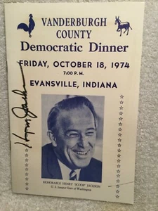 Programa firmado por el senador Henry 'Scoop' Jackson 1974 cena demócrata Evansville IN - Imagen 1 de 8