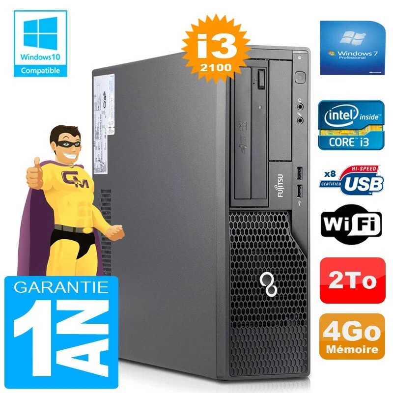 PC Fujitsu Esprimo E500 E85+ SFF Core I3-2100 RAM 4Go Scheibe 2 Zu Wifi W7 - Bild 1 von 1