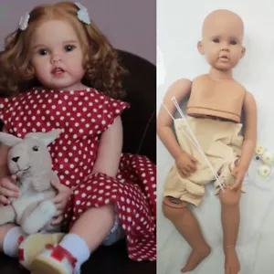 Muñeca Reborn Kit 30 pulgadas Niña En Blanco Sin Pintar con CONECTORES + Ojos + Tela Piel Negra - Imagen 1 de 7