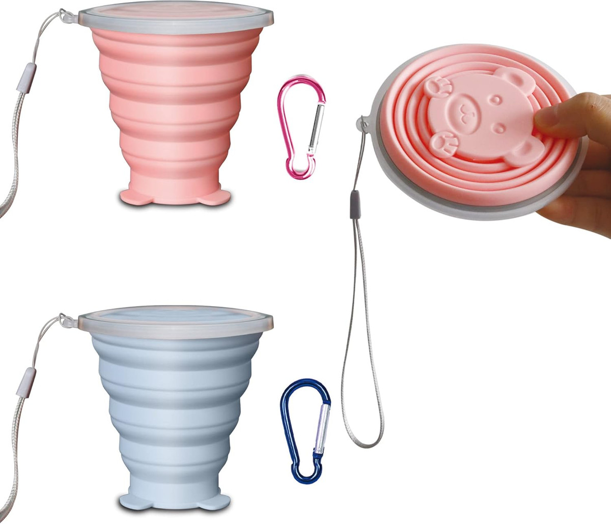 Tazza Pieghevole In Acciaio Inossidabile - Bicchiere Da Viaggio Con Coperchio | Per Campeggio E Escursionismo